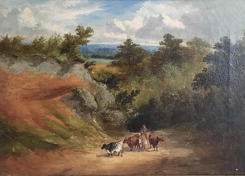 THE TRAVELLING HERD OIL PAINTING