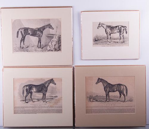 19th Century Equestrian Prints, Four (4)