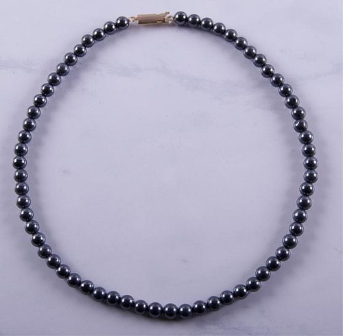 Black Hematite Bead Choker/ Child's Necklace