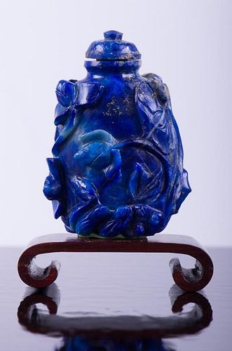 19th C Chinese Lapis Lazuli Snuff Bottle