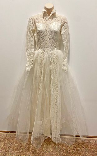 Post War / Early 1950's Tulle Wedding Dress