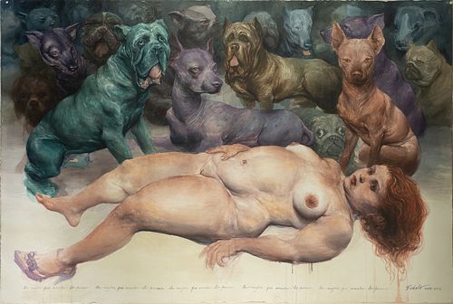 "The woman who loved dogs", Roberto Fabelo (CamagÑŸey, Cuba, 1950)