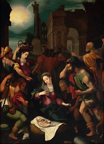 "The Adoration of the Shepherds", Italian mannerist master of late s. XVI