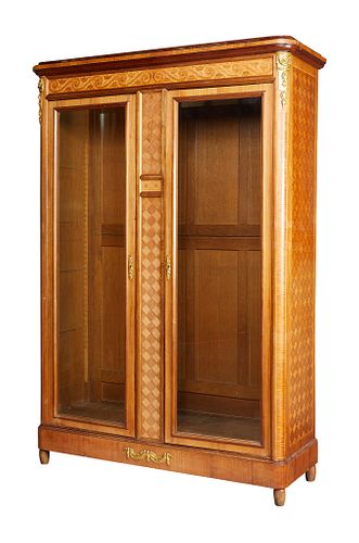 French Ormolu-Mounted Parquetry Armoire
