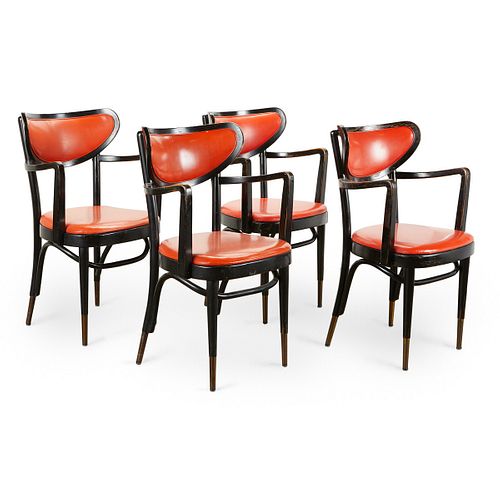 Set: 4 Thonet Austria Mid-Century Bentwood Chairs