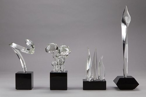 Grp: 4 Guyol Glass Sculptures Mushroom Eternal Flame