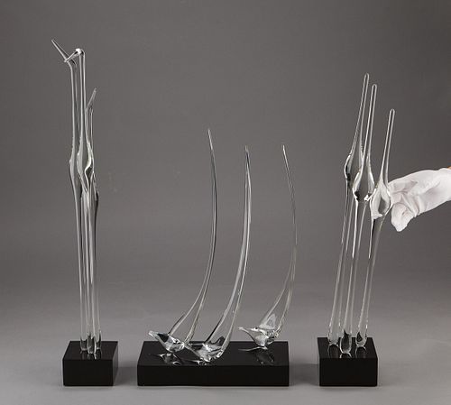 Grp: 3 Guyol Glass Sculptures