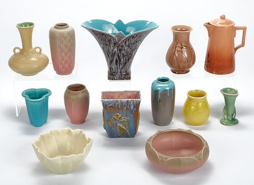 Grp: 13 Rookwood Pottery Pieces 1930s-1950s