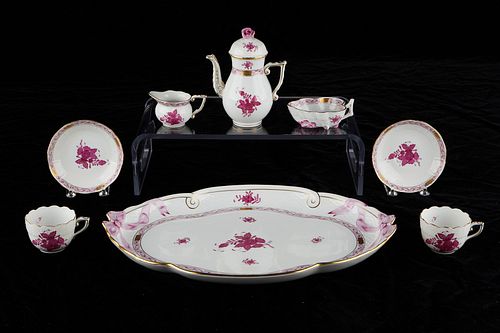 Herend Chinese Bouquet Raspberry Tea Service