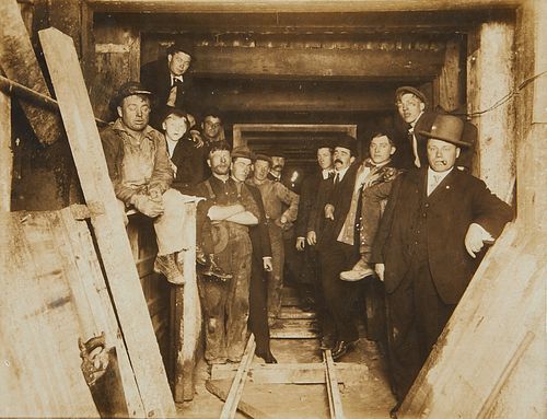 Early Mining Crew Photograph Mine Shaft
