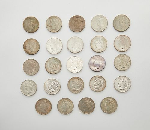 Grp: 24 Peace Silver Dollars 1922-1926