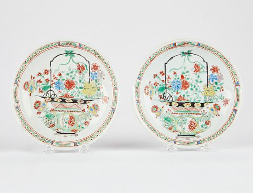 Pr Kangxi Chinese Porcelain Famille Verte Saucer Dishes
