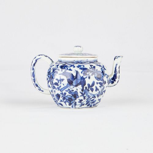 Early Chinese Porcelain Teapot w/ Molded Body