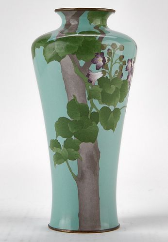 Japanese Cloisonne Vase w/ Flowers