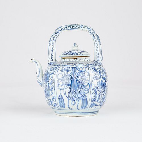 Large Japanese Export Porcelain Teapot w/ Molded Body
