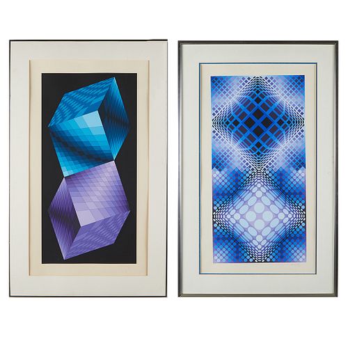 Victor Vasarely "Meta: Two Works" Op Art Prints