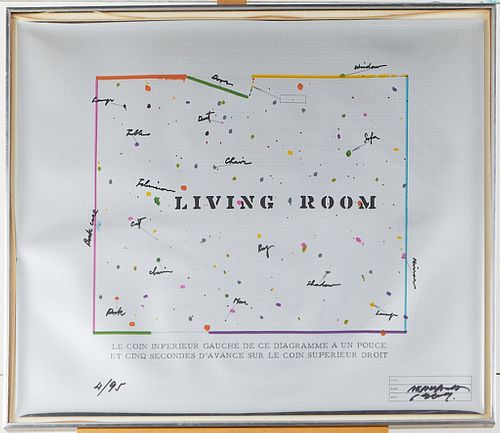 Shusaku Arakawa "Living Room" Silkscreen