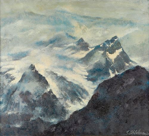 Uffelman "Untitled (Mountain Scene)" Oil on Canvas