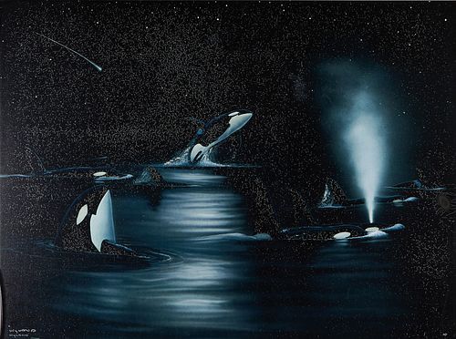 Robert Wyland "Orca's Starry Night" Giclee