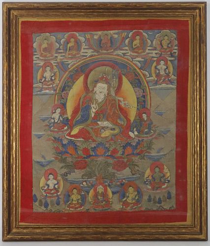 Antique Painted Tibetan Thangka.