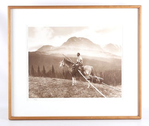 1913 Blackfeet Indian Roland Reid Framed Photo