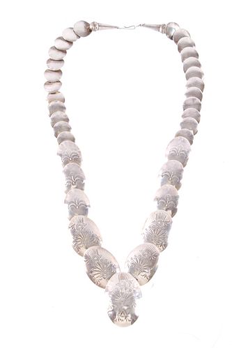 Navajo Sterling Silver Fish Scale Necklace