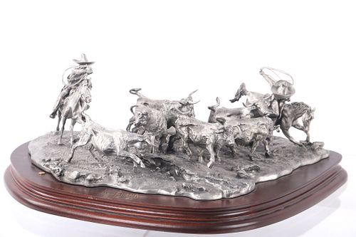 "Border Rustlers" Pewter Sculpture by Don Polland
