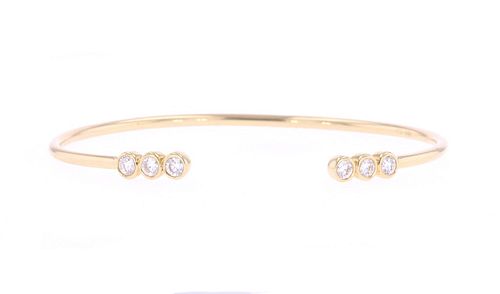Bangle Brilliant Diamond & 18k Gold Bracelet