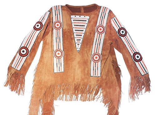 Northern Cheyenne Beaded Warrior Shirt c. 1900-