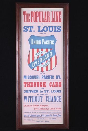 Union Pacific Overland Route Omaha, Neb. Poster