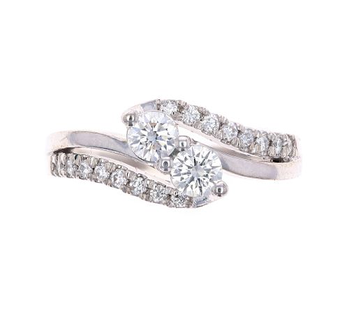 Freeform Diamond VS1-SI1 & 14K White Gold Ring