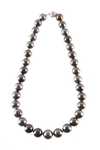 Tahitian Pearl & 14k White Gold Necklace