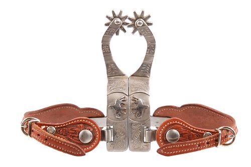 Silver Mounted Cowboy Western Spurs c. 1970's