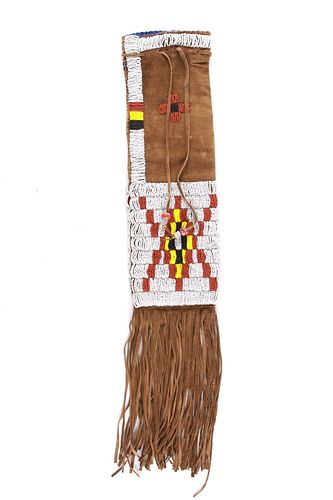 Large Blackfoot Beaded Pipe Bag c. 1960-70's