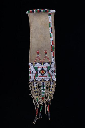 Oglala Lakota Sioux Three Tab Tail Beaded Pipe Bag