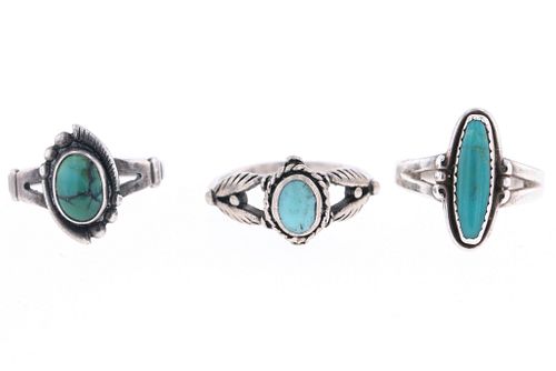 Navajo Old Pawn Turquoise & Silver Rings