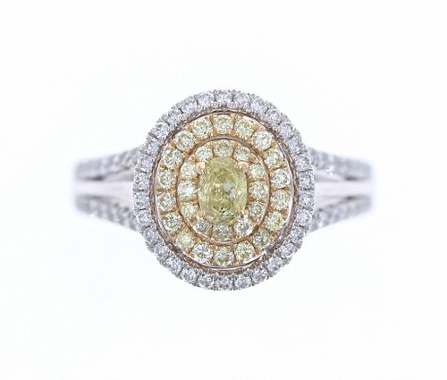 Rare Natural Fancy Yellow Diamond 14K Gold Ring