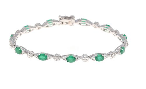 Brilliant Emerald Diamond & 18k Gold Bracelet