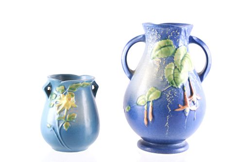 Columbine & Fuchsia Roseville Vases 1938-1941