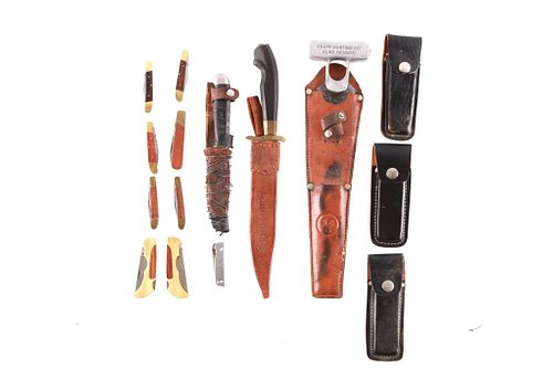 Assorted Fixed Blade & Folding Knives Collection