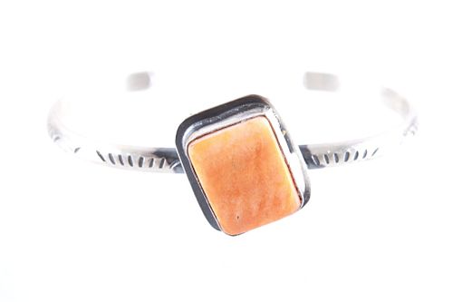 Navajo Spiny Oyster Sterling Silver Bracelet by BA