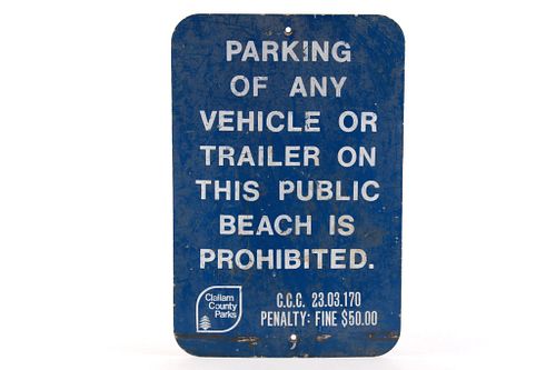 Clallam Washington County Parks Beach Sign