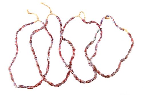 1700's Venetian Fancy Feather Trade Bead Necklaces