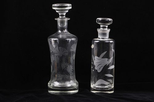 Etched Crystal Decanters Cir. 1980