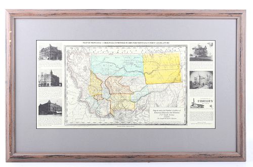 1885 Map For Montana's First Legislature Display