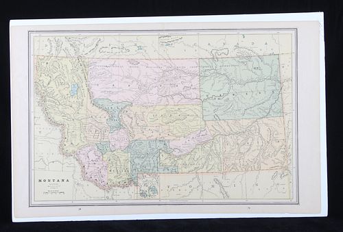 Pre 1887 Map Of Montana/ Idaho, Wyoming