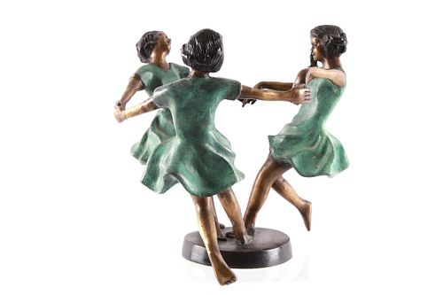 German Sculpture Of Three Dancing Girls C.1950