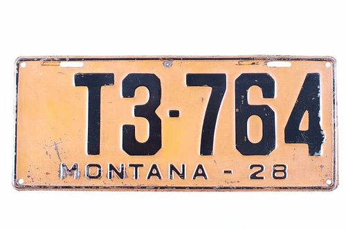 Montana Prison Made License Plate circa 1928