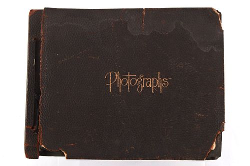 Family Leather Bound Photography Album c. 1900's