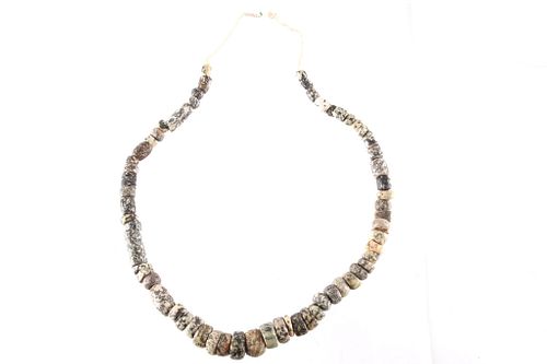 Polished Granite Stone Beads Necklace